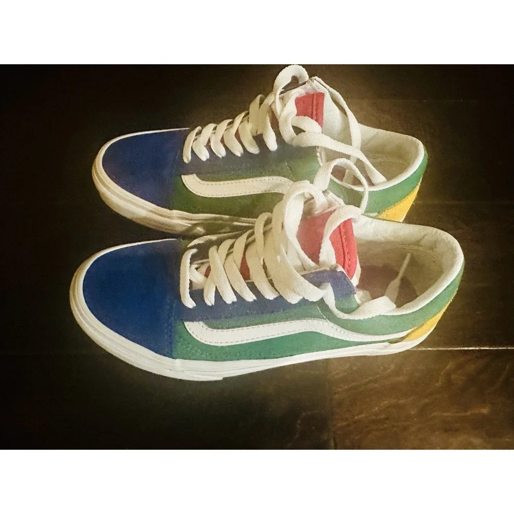 Vans Old Skool Yacht Club Blue Green Yellow Red Skate Shoes Men's 4/Women's 5.5